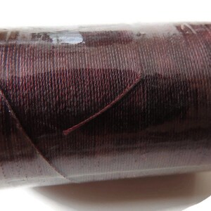 Fil de polyester ciré cordon micro macramé cordon torsadé pour la couture de cuir couleur brun 1 bobine noire gratuite Fil ciré brun+1noire