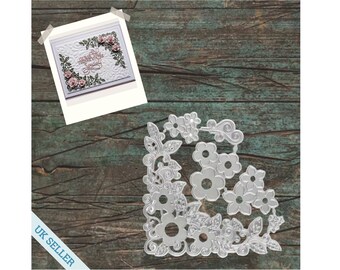 Floral Corner Flourish with 3D Flowers Metal Cutting Die for Card Making | Scrapbooking | Paper Crafts | Stencil | Stamp | UK Seller
