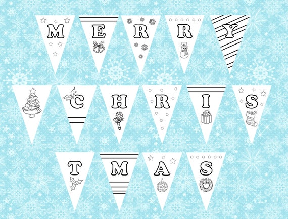 banners buntings  garlands 2 metres childrens colouring in