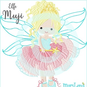 Embroidery file elf muji filling 13x18 embroidery pattern tooth fairy embroidery motif fairy embroidery pattern fairy toothfairy