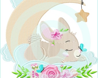 Stickdatei Bunny Trendy 1 Fuell 13x18 Hase (5x7") embroidery pattern  bunny Stickmuster Stickmotiv