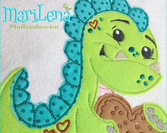 Stickdatei Keks Dino Appli 18x30 Stickmuster Drache Stickmotiv embroidery pattern  cookie dragon appliqué