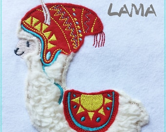 Embroidery file lama alpaca appliqué 18x30 embroidery pattern embroidery motif embroidery pattern lama alpaca appliqué