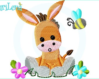 Embroidery file baby donkey filling size embroidery pattern embroidery pattern donkey