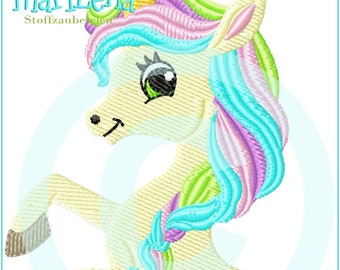 Stickdatei Einhorn Splash Rainbow Fuell  13x18 Regenbogen (5x7") Unicorn  embroidery pattern  Stickmuster Stickmotiv