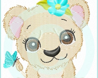 Stickdatei Löwe Trendy Füll 10x10 Stickmuster Stickmotiv  embroidery pattern hippo embroidery design lion baby flower