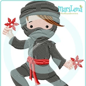 Embroidery file Ninja 3 fill 10x10 embroidery pattern ninja fighter boy embroidery pattern embroidery motif boy image 1