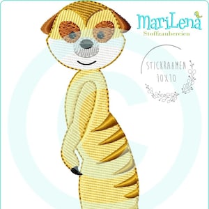 Embroidery file Meerkat 1 fill 10x10 (4x4") embroidery pattern embroidery motif embroidery pattern meerkat suricate