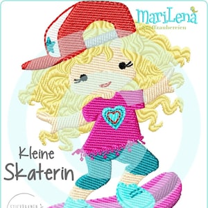 Embroidery file SkaterGirl 2 fill 10x10 girl embroidery pattern embroidery motif Skater Girl 2 embroidery pattern 4x4"