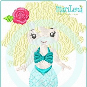 Embroidery file mermaid Muji 13x18 fill stitch embroidery pattern mermaid embroidery pattern embroidery motif