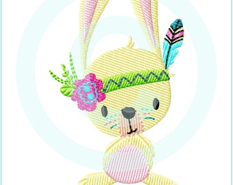 Stickdatei Indian Bunny  Füll 10x10 (4x4") embroidery pattern  Stickmuster Stickmotiv