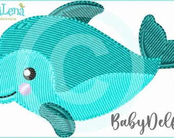 Embroidery file baby dolphin filling 10x10 (4x4") embroidery pattern embroidery pattern baby dolphin