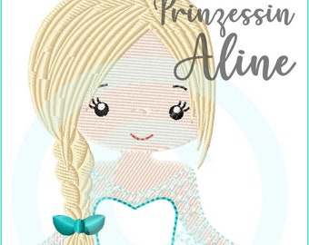 Embroidery file Princess Aline appli 10x10 (4x4") embroidery pattern girl elf fairy embroidery pattern appliqué princess fairy girl