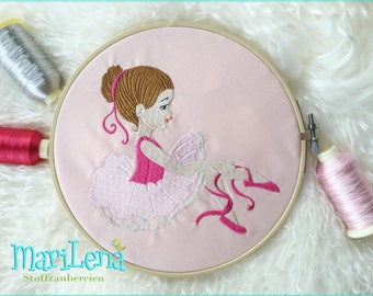 Stickdatei Ballerina Cosy Füll 13x18 Stickmuster  Stickmotiv princess embroidery ballerina