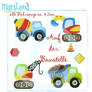 Embroidery files set On the construction site fill 10x10 embroidery pattern embroidery motif embroidery pattern construction engines