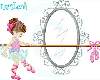 Fichier de broderie Ballerina Dancing Charlotte Fill 13x18 (5x7") motif de broderie motif de broderie fille