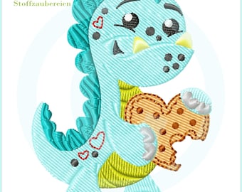 Embroidery file Cookie Dino filling 10x10 (4x4") embroidery pattern embroidery motif embroidery pattern Cookie Dino