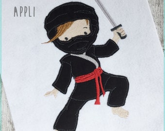 Embroidery file Ninja 1 Appli 10x10 embroidery pattern boy embroidery motif embroidery pattern ninja fighter