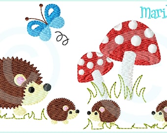 Embroidery file hedgehog family 1 fill 13x18 (5x7") embroidery pattern embroidery pattern hedgehog