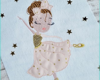 Embroidery file Ballerina Monique Version2 Appli 13x18 embroidery pattern embroidery motif fairy embroidery pattern ballerina fairy flower