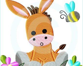 Stickdatei Baby Eselchen Füll 10x10 (4x4") Stickmuster Stickmotiv embroidery pattern  donkey