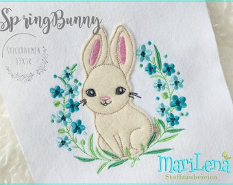 Embroidery file SpringBunny 1 Bunny Easter Appli 13x18 Baby embroidery pattern spring bunny easter embroidery pattern embroidery motif