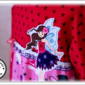 Stickdatei Little Fairy 2 Appli 13x18 5x7 Elfe Fee Fransenappli Stickmuster Stickmotiv doodle embroidery pattern appliqué Bild 4