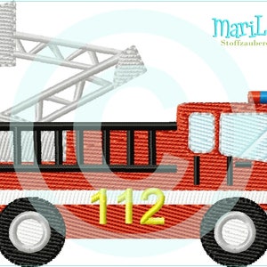 Embroidery file fire engine 2 fill 10x10 (4x4") embroidery pattern embroidery motif embroidery pattern fire engine