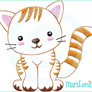 Embroidery file cat Samara appli 10x10 4x4 embroidery pattern embroidery motif embroidery pattern appliqué cat image 1