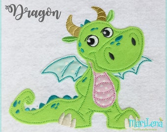 Stickdatei Drache Appli 10x10 (4x4") embroidery pattern dragon  Stickmuster Stickmotiv dragon