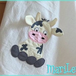 Stickdatei 3D-Kuh Appli ITH 13x18 Stickmuster Stickmotiv embroidery pattern cow Bild 1