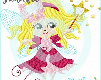 Stickdatei   Kleine Zahnfee 1  Füll 10x10 (4x4") Stickmuster Stickmotiv embroidery pattern  tooth fairy