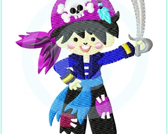 Embroidery file pirate Jake filling 10x10 (4x4") embroidery pattern embroidery motif embroidery pattern pirate boy