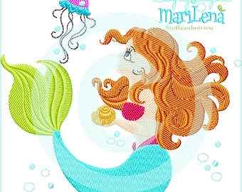 Embroidery file Mermaid Mermaid fill 13x18 (5x7") Nixe embroidery pattern embroidery pattern embroidery motif