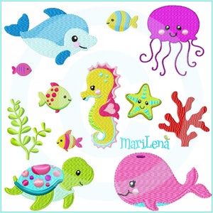 Embroidery files set Sealife filling 10x10 embroidery pattern embroidery pattern