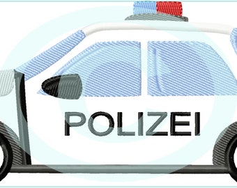 Stickdatei Polizeiauto 2 Appli 13x18 (5x7") Stickmuster Stickmotiv embroidery pattern police car applique