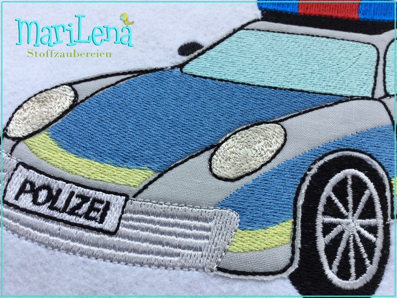 Archivo de bordado coche de policía coche de carreras Doodle Appli 13x18 5x7 patrón de bordado patrón de bordado aplique de coche de policía imagen 5