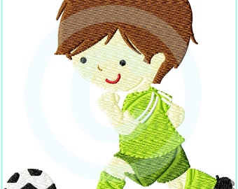 Fichier de broderie petit joueur de football 2 remplissage 10 x 10 (4 x 4") motif de broderie motif de broderie motif de broderie garçon de joueur de football