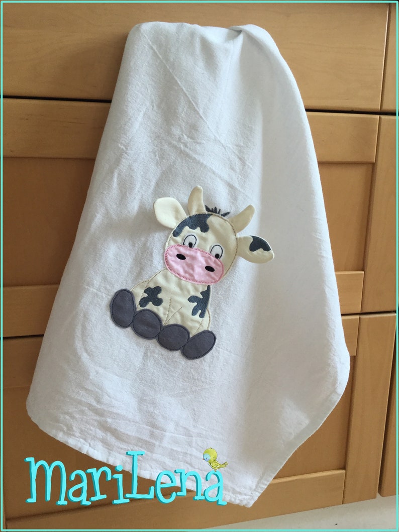 Stickdatei 3D-Kuh Appli ITH 13x18 Stickmuster Stickmotiv embroidery pattern cow Bild 2