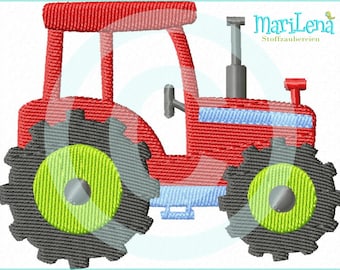 Embroidery file tractor 2 fill 10x10 (4x4&quot;) embroidery pattern embroidery motif embroidery pattern tractor traction engine