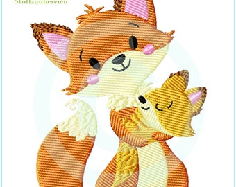 Stickdatei Mom&Me Foxy Fuell 10x10 Fuchs Stickmuster Stickmotiv embroidery pattern fox