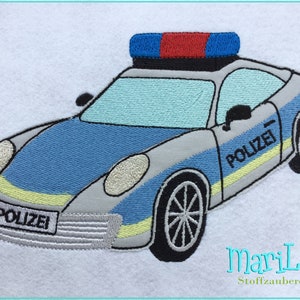 Archivo de bordado coche de policía coche de carreras Doodle Appli 13x18 5x7 patrón de bordado patrón de bordado aplique de coche de policía imagen 4