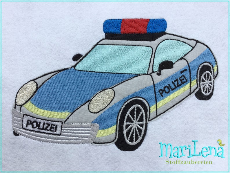 Archivo de bordado coche de policía coche de carreras Doodle Appli 13x18 5x7 patrón de bordado patrón de bordado aplique de coche de policía imagen 4