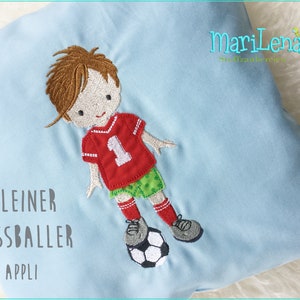 Stickdatei Fussballer 3 Appli 10x10 embroidery pattern soccer boy  Stickmuster Stickmotiv