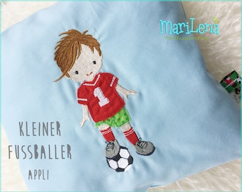 Stickdatei Fussballer 3 Appli 10x10 embroidery pattern soccer boy  Stickmuster Stickmotiv