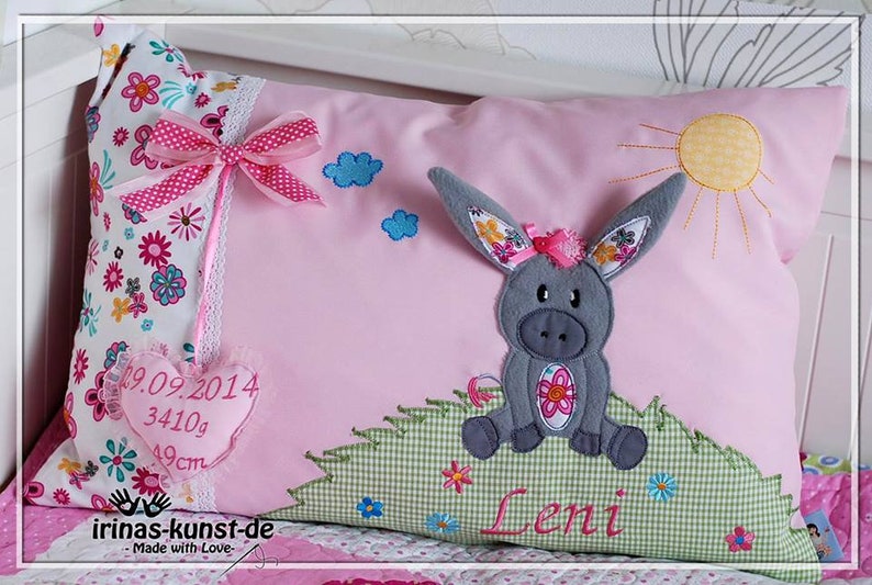 Stickdatei 3D-Eselchen Appli ITH 13x18 Stickmuster Stickmotiv embroidery pattern donkey appliqué Bild 5