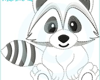 Embroidery file raccoon appli 10x10 (4x4") embroidery pattern embroidery motif raccoon embroidery pattern raccoon appliqué