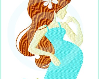Stickdatei  Schwangere 1  Füll 10x10 (4x4") Stickmuster Stickmotiv embroidery pattern  pregnant woman