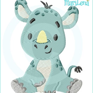 Embroidery file rhino fill 10x10 (4x4&quot;) embroidery pattern embroidery motif embroidery pattern Rhino