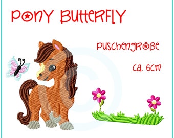 Embroidery file pony butterfly filling Puschenize embroidery pattern embroidery motif embroidery pattern pony baby shoes